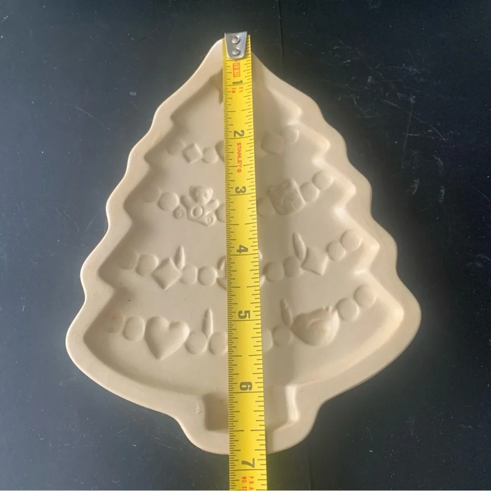 Vintage Brown Bag Cookie Art Stoneware 1986 Hill Design Craft Mold X-Mas Tree
